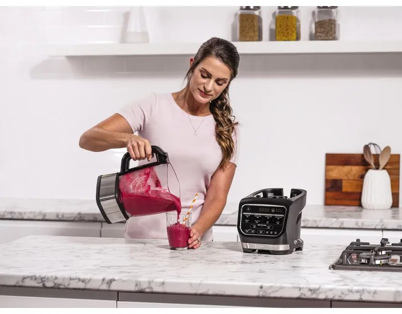 Blender Ninja HB150EU, 1000W, 1,7 l, 10 programe, Auto-iQ, 2in1, Sticla termorezistenta, Negru