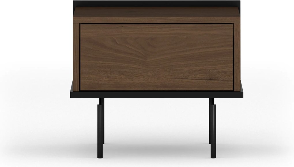 Noptieră Zenar cu sertar 50 cm - nuc elegant / negru
