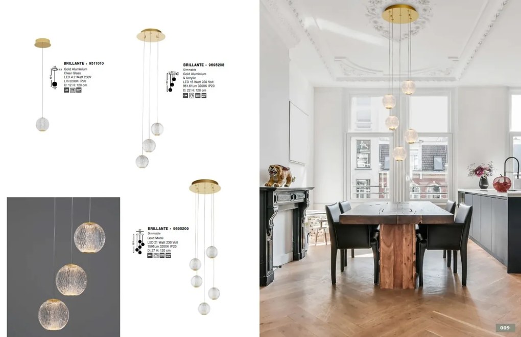 Lustra LED suspendata moderna design elegant BRILLANTE 3L