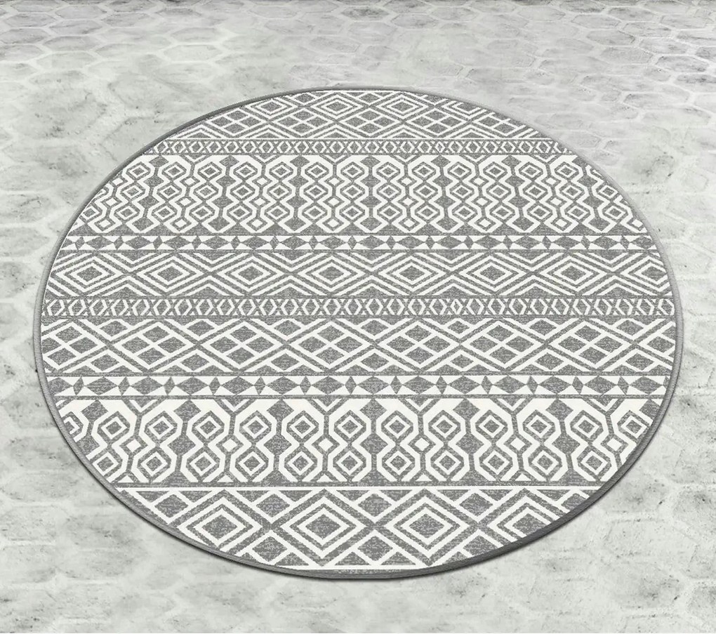 Covoras baie ORDER CIRCLE DJT, 100x100 cm, forma rotunda, poliester, g