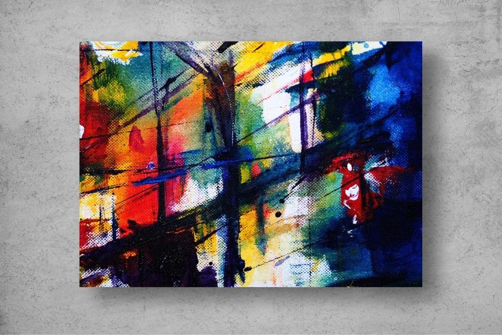 Tapet Premium Canvas - Culori pictate cu pensula pe panza
