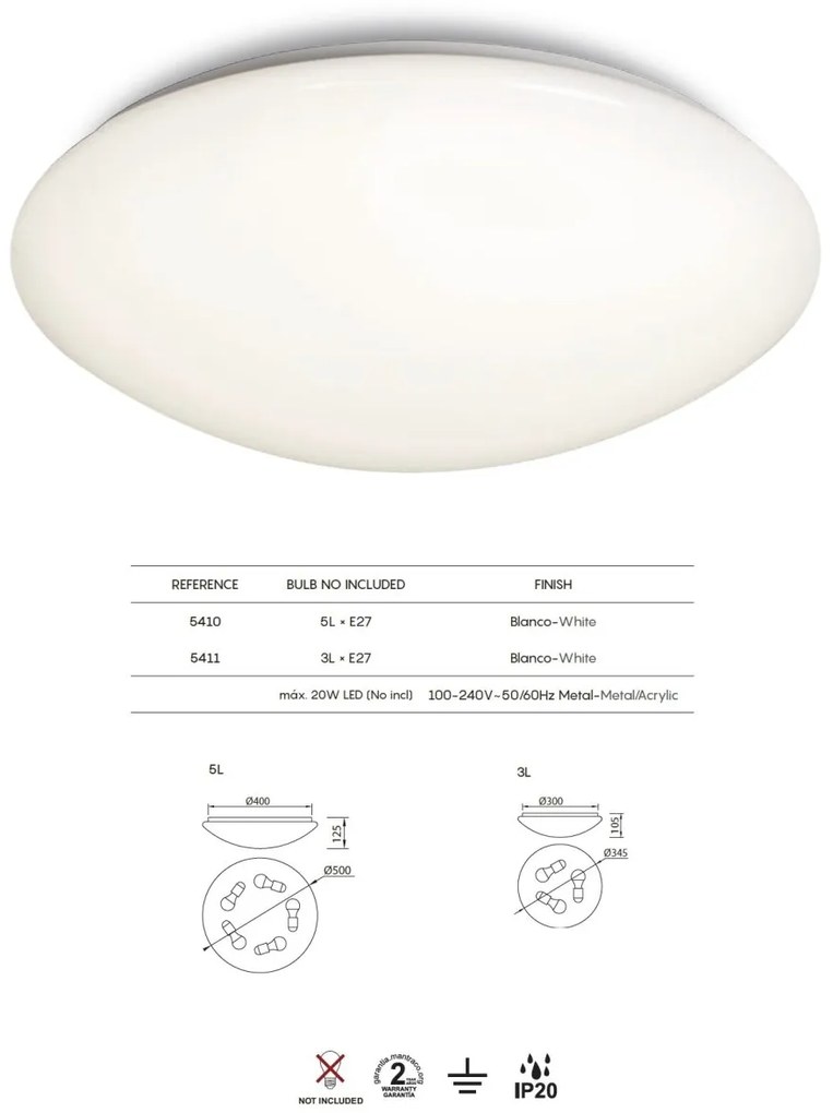 Plafoniera design circular ZERO 5L