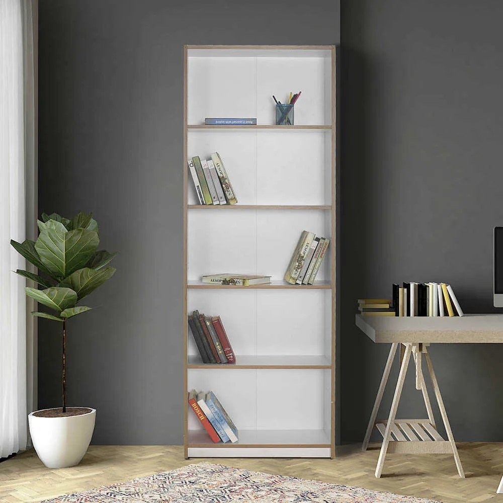 Biblioteca Adore Modern, 5 rafturi, 64x182x26 cm