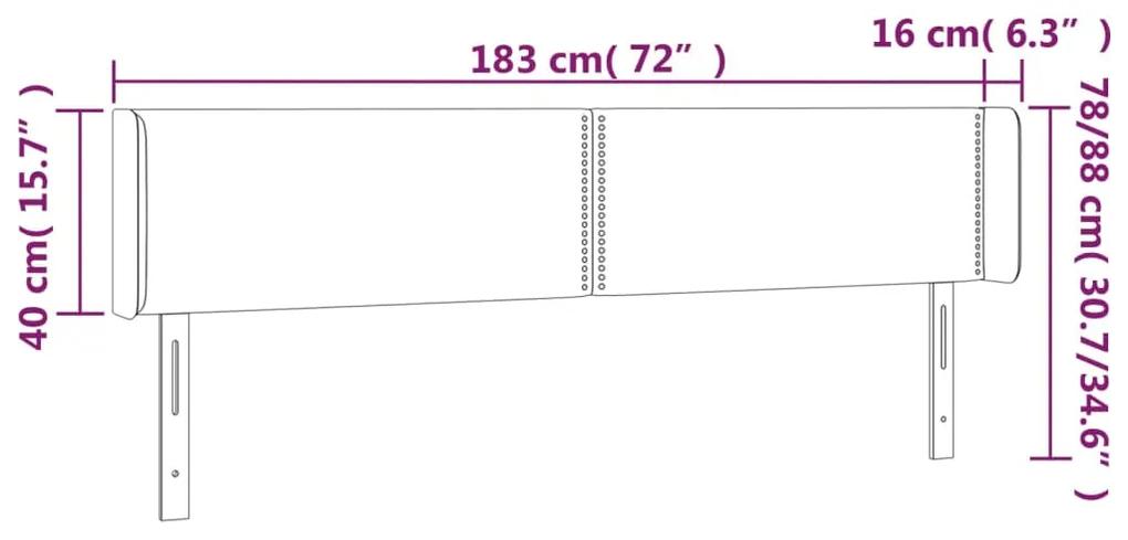 Tablie de pat cu aripioare gri inchis 183x16x78 88 cm textil 1, Morke gra, 183 x 16 x 78 88 cm