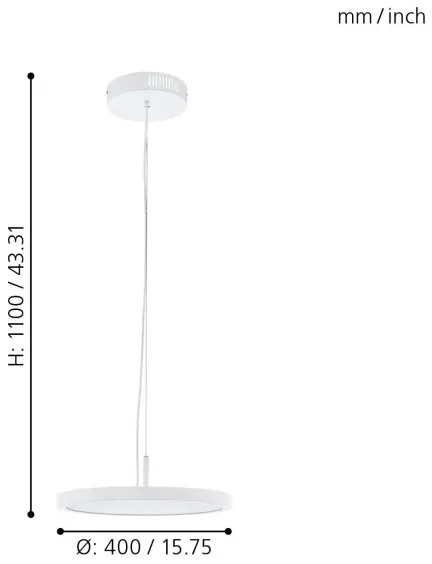 Lustră LED RGBW dimabilă pe cablu Eglo 33675 CERIGNOLA-C LED/21W/230V + telecomandă