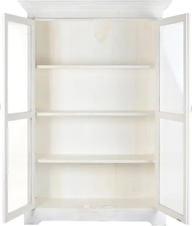 Vitrina din lemn de mango, finisaj alb antichizat, "Blanco "