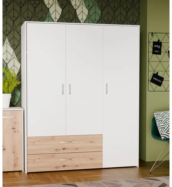 Dulap URO 152x190 cm stejar artisan/alb