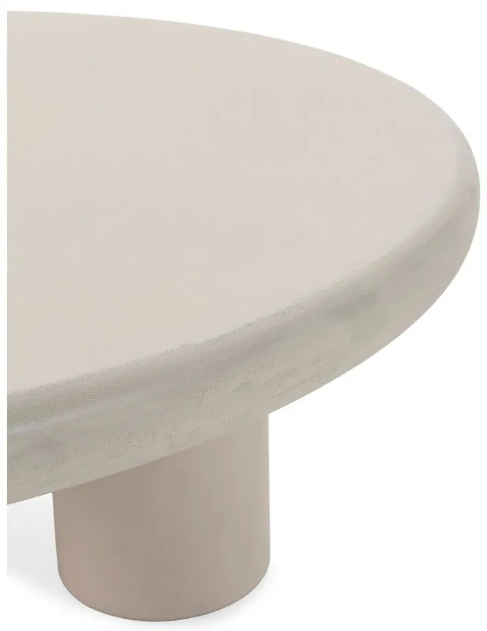 Măsuță de cafea crem rotundă cu aspect de piatră ø 80 cm Iriel – MOME
