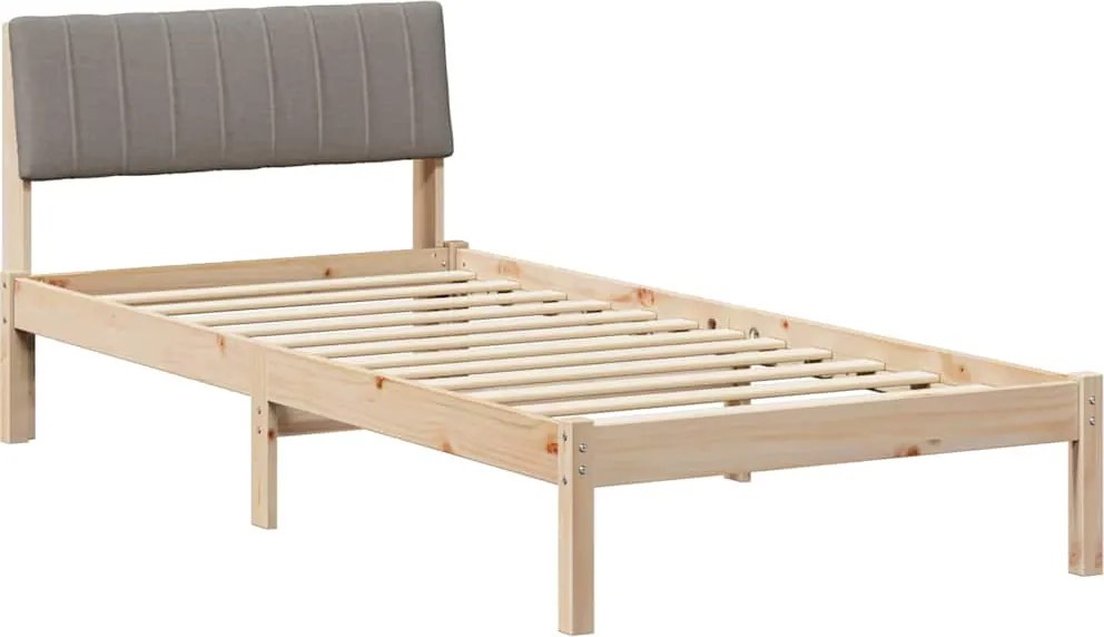 vidaXL Cadru de pat Maroniu și taupe 90 x 200 cm Lemn masiv de pin