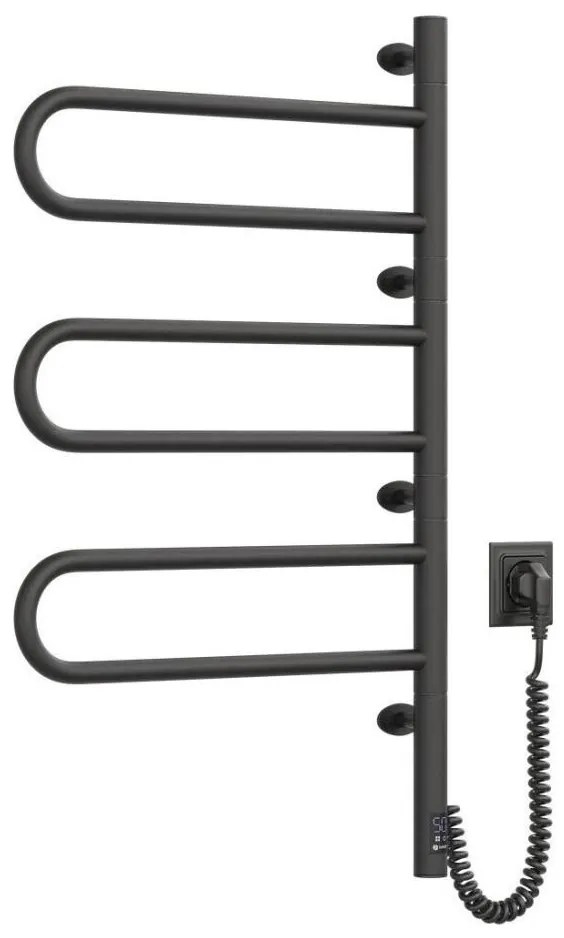 Uscător electric rotativ pentru prosoape FOUETTE 185W/230V 81,8 cm IP44 negru