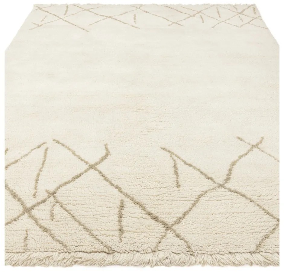 Covor crem lavabil, țesut manual din lână 120x170 cm Azera Crosshatch – Asiatic Carpets