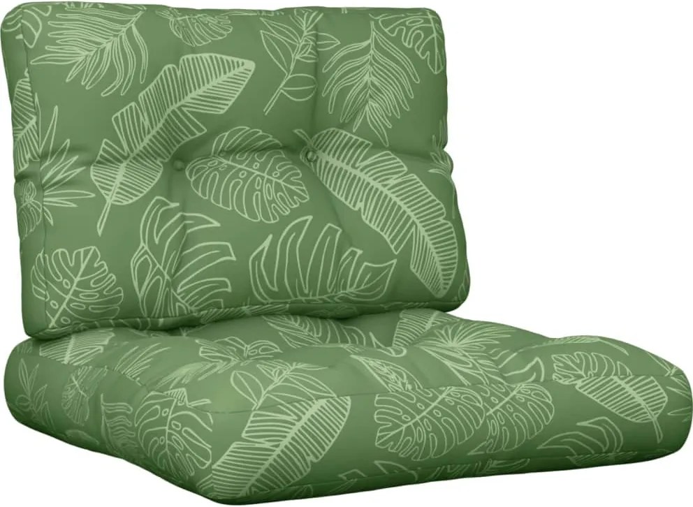 vidaXL Perne de paleți, 2 buc., model cu frunze, textil