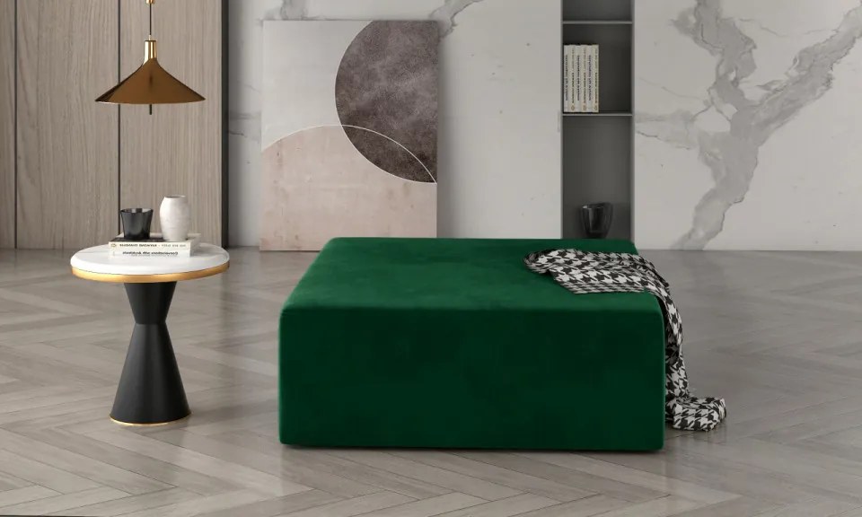 Taburet patrat, 83x83 cm, Kelim, Eltap (Culoare: Verde inchis / Monolith 37)