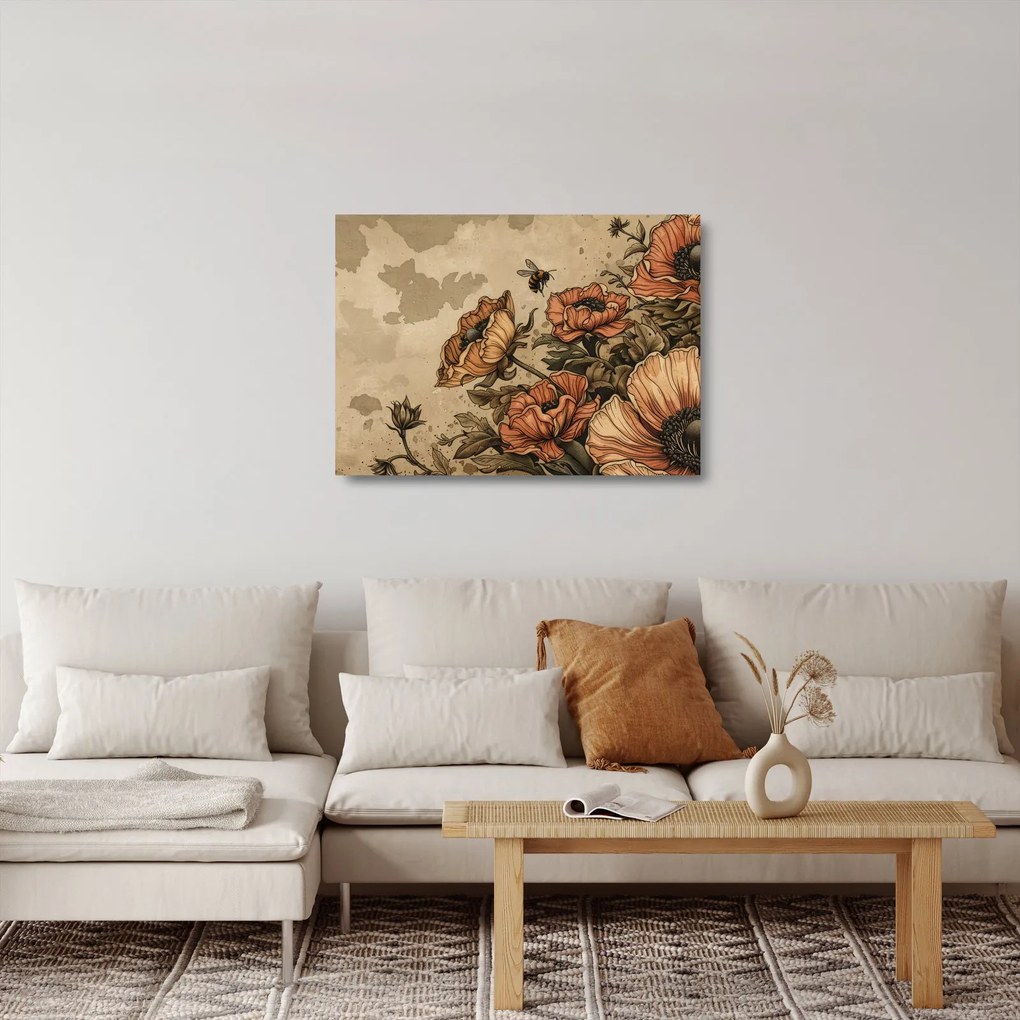 Tablou pe sticlă - Pajiștea albinelor II. (70x50 cm)