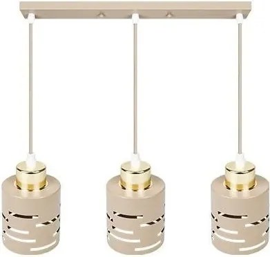 Lustru ELEN suspendat pe cablu, 3xE27/35W/230V, bej/auriu