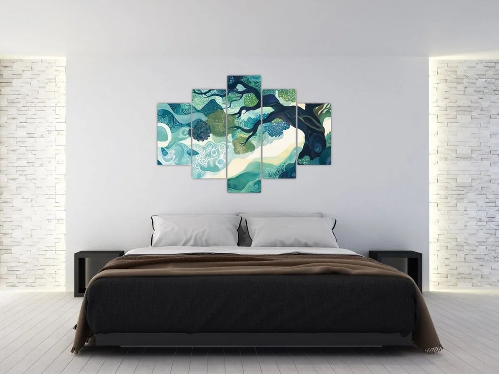 Tablou – Coroană verde a arborelui vieții (150x105 cm)