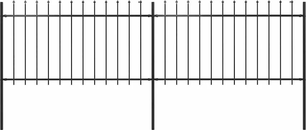 vidaXL Gard de grădină cu vârf tip suliță din oțel, 359x100 cm, negru