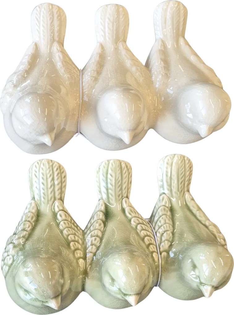 Decoratiune de primavara CRAQUELE PASARI 19,5 cm - mai multe culori Culoare: Verde