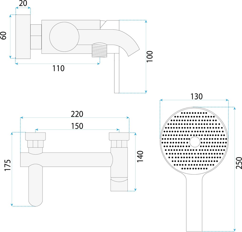 Baterie pentru cada Rea FOSTER Gold Brush