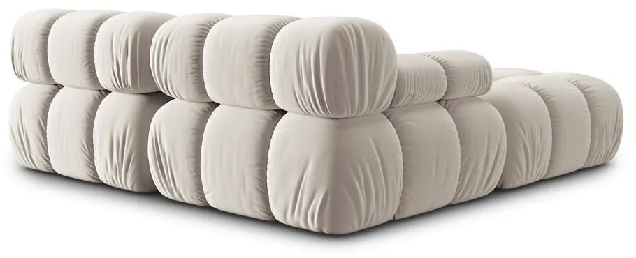 Colțar modular bej cu tapițerie din catifea (cu colț variabil) Bellis – Micadoni