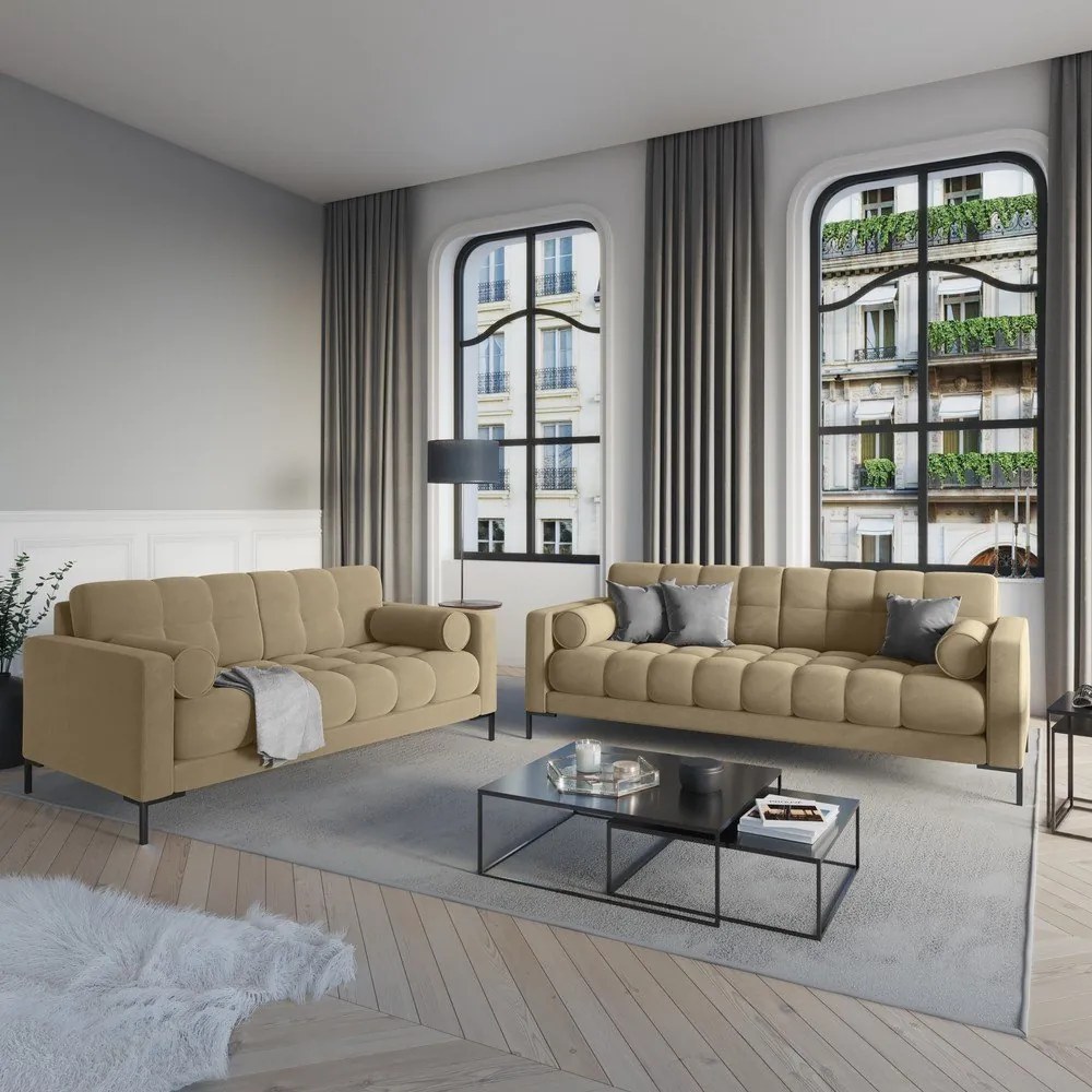 Canapea din catifea Cosmopolitan Design Bali, bej