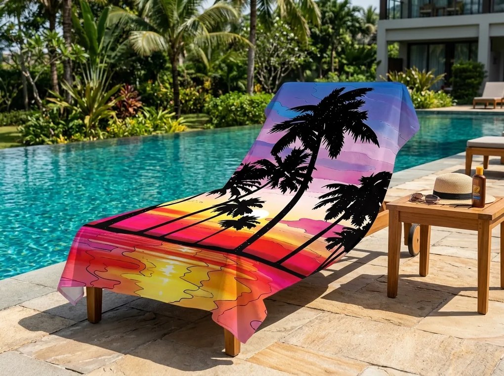 Prosop XXL de plaja cu uscare rapida SERIVA colorat 150 x 210 cm, 100% microfibra