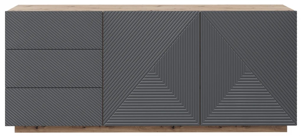 Comodă Asha 167 cm cu două uși și sertare - artisan / rivier stone mat