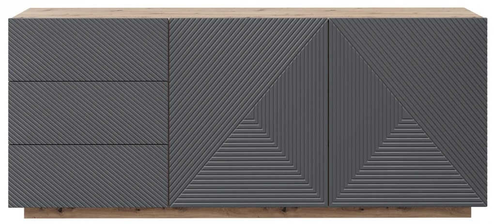 Comodă cu sertare Asha 167 cm cu 2 uși - artisan / rivier stone mat