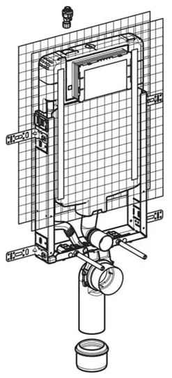 Rezervor incastrat Geberit Sigma cu cadru Kombifix pentru wc suspendat 109 cm
