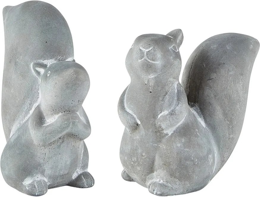 Set 2 figurine decorative de Crăciun KJ Collection Squirrel, gri