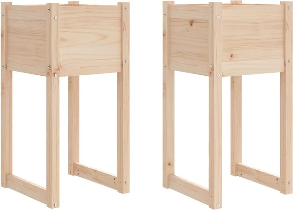 vidaXL Jardiniere, 2 buc, 40x40x81 cm, lemn masiv de pin