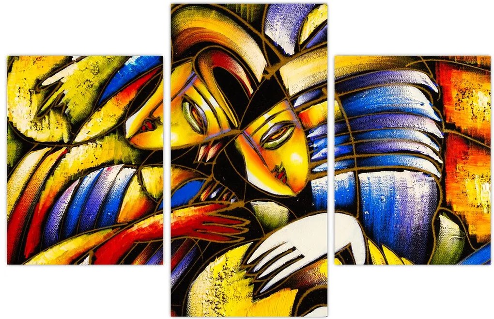 Tablou - Pictură în ulei, îndrăgostiții (90x60 cm)