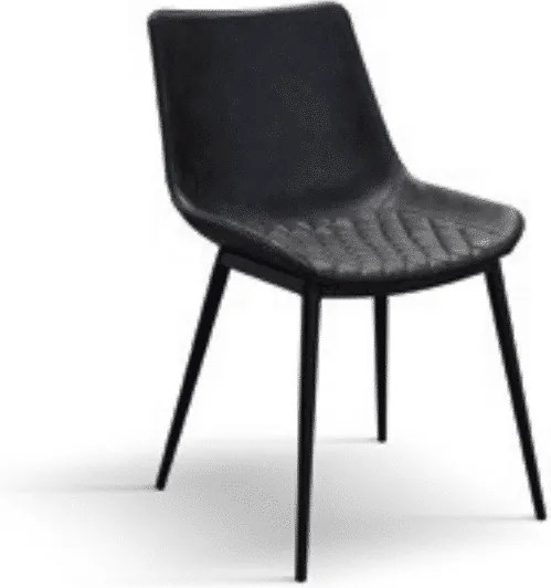 Scaun River, piele ecologica, structura metalica - STANDARD - NEGRU - GRI ANTRACIT - PIELE ECOLOGICA