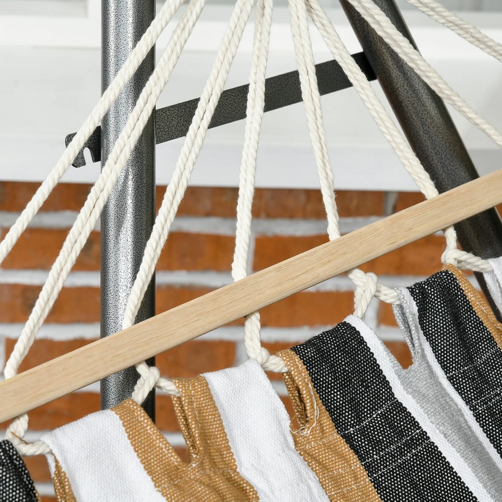 Outsunny Supporto con Amaca Autoportante Pieghevole in Cotone e Acciaio | Aosom Romania