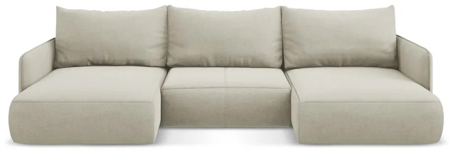 Colțar crem extensibil/cu spațiu de depozitare Nanea – Makamii