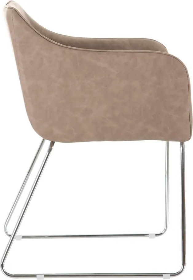 Scaun dining bej din piele Beige Dining Chair