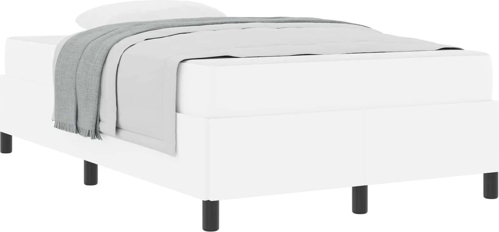 vidaXL Cadru de pat cu saltea Alb 120 x 190 cm țesătură
