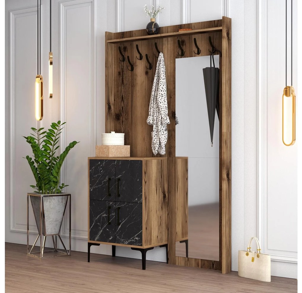 Mobilier hol Betina BC (Nuc + Negru). 1088698