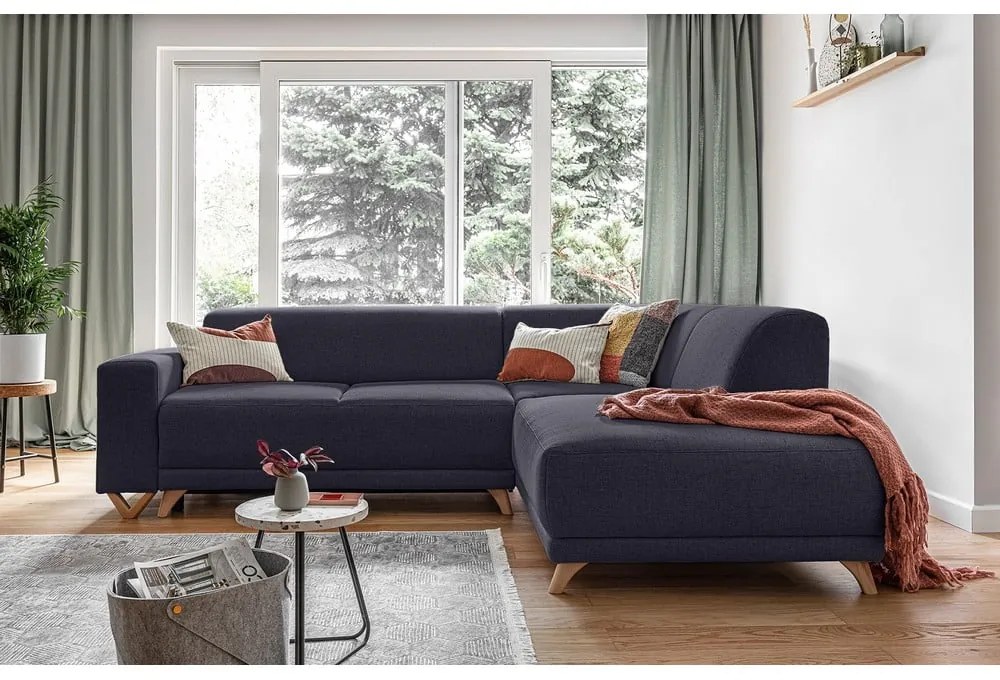 Colțar gri antracit extensibil/cu spațiu de depozitare (cu colț pe partea dreaptă/în formă de ”L”) Classy Sophie – Miuform