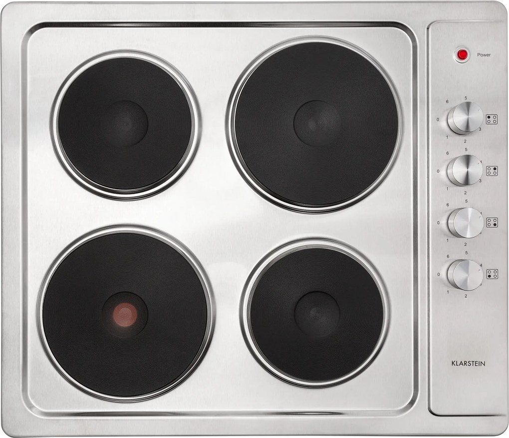 Klarstein Appetito 4, plită electrică, 5500 W, 4 plăci, 6 trepte de putere, oțel inoxidabil