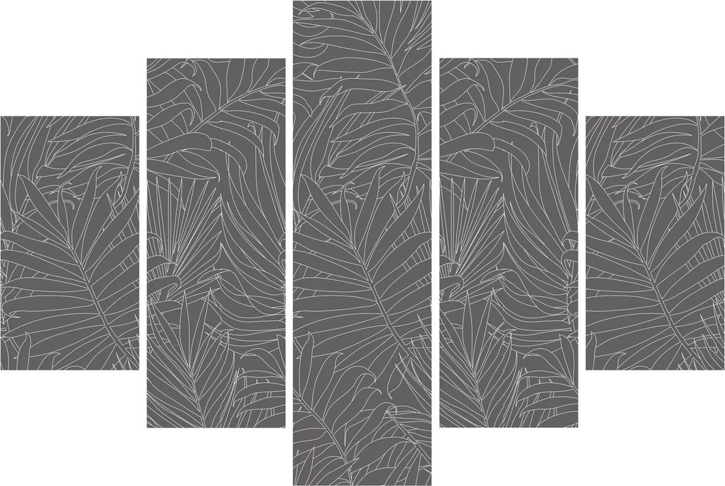 Tablou - Frunze de palmier gri (150x105 cm)