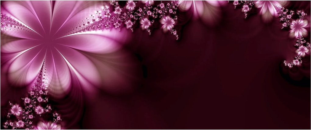Tablou cu abstracție - flori (120x50 cm)
