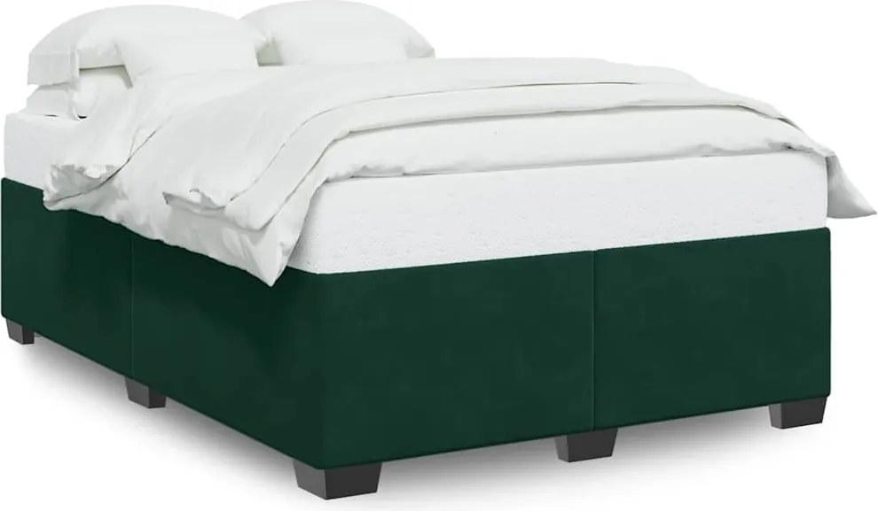 vidaXL Cadru de pat fără saltea, verde închis, 160x200 cm, catifea