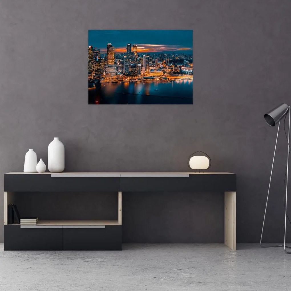 Tablou orașului nocturn (70x50 cm)
