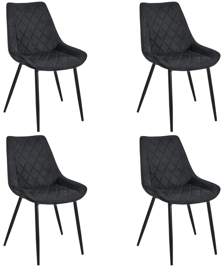 Set 4 buc. scaune sufragerie Deriva (negru). 1117260