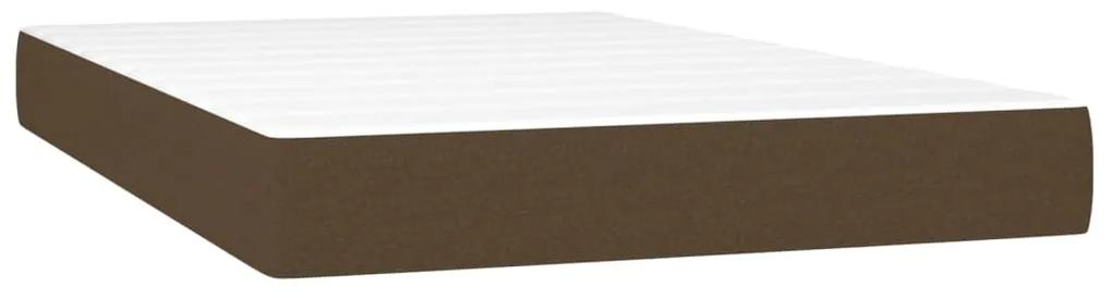 Pat box spring cu saltea, maro inchis, 120x200 cm, textil Maro inchis, 120 x 200 cm, Design simplu