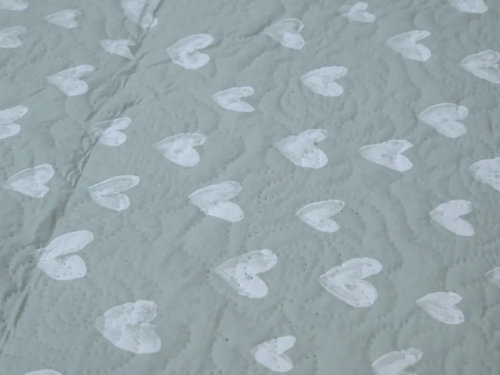 Cuvertura de pat STARS HEARTS, verde Dimensiune: 170 x 210 cm