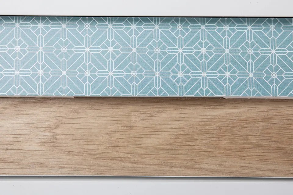 Consola Megan Alb / Albastru / Lemn