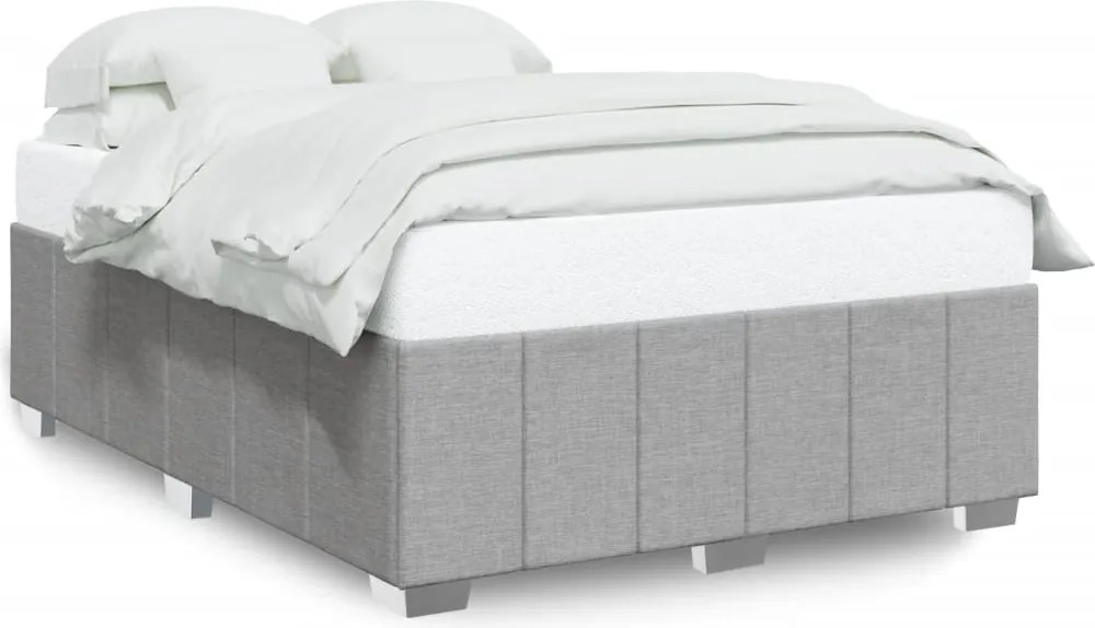 vidaXL Cadru de pat fără saltea, gri deschis, 160x200 cm, textil
