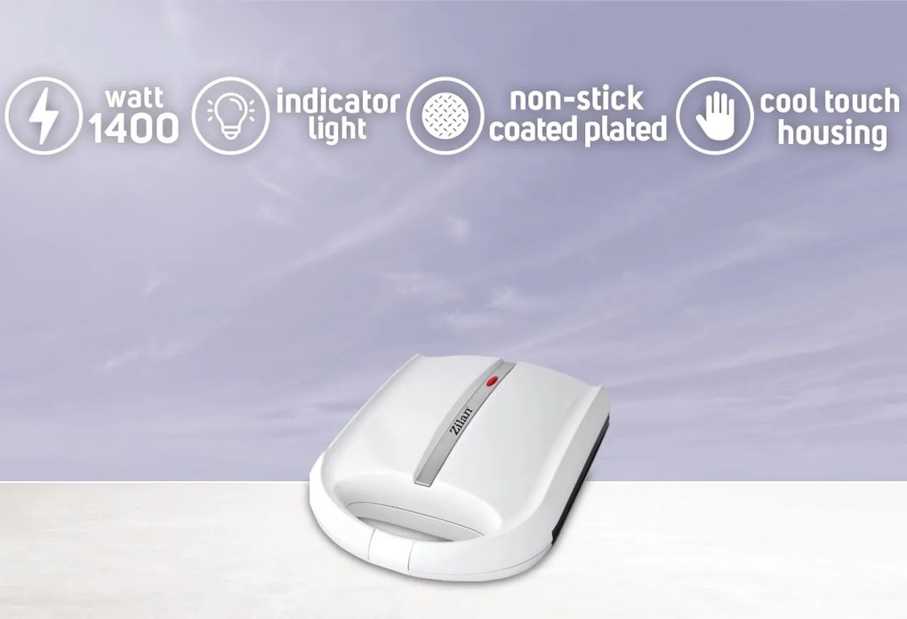 Aparat pentru preparat nuci Zilan ZLN2809 ALB, 24 jumatati sau 12 nuci intregi, 1600W, indicator luminos, Placi Neaderente